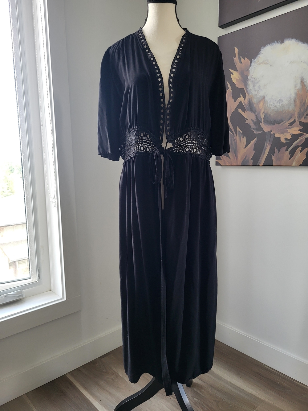 3/$30 Black Crochet Waist Cover Up